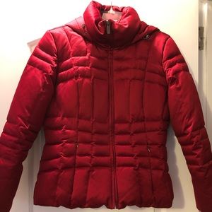 Calvin Klein Hooded Red Puffy Jacket - EUC